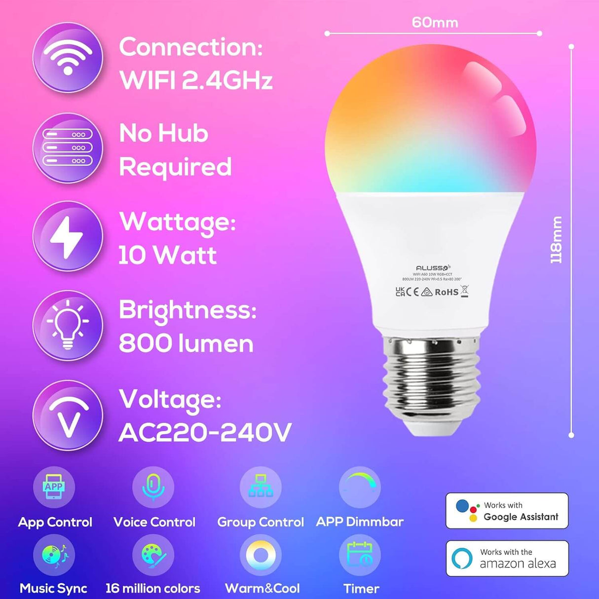 WiFi Smart Bulb (Pack of 4)