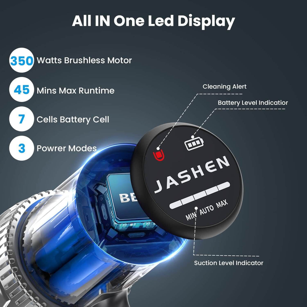 JASHEN V16 Cordless Vacuum Cleaner