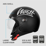 Westt Motorcycle Open Face Helmet