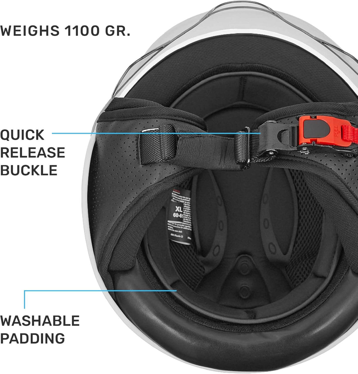 Westt Motorcycle Open Face Helmet