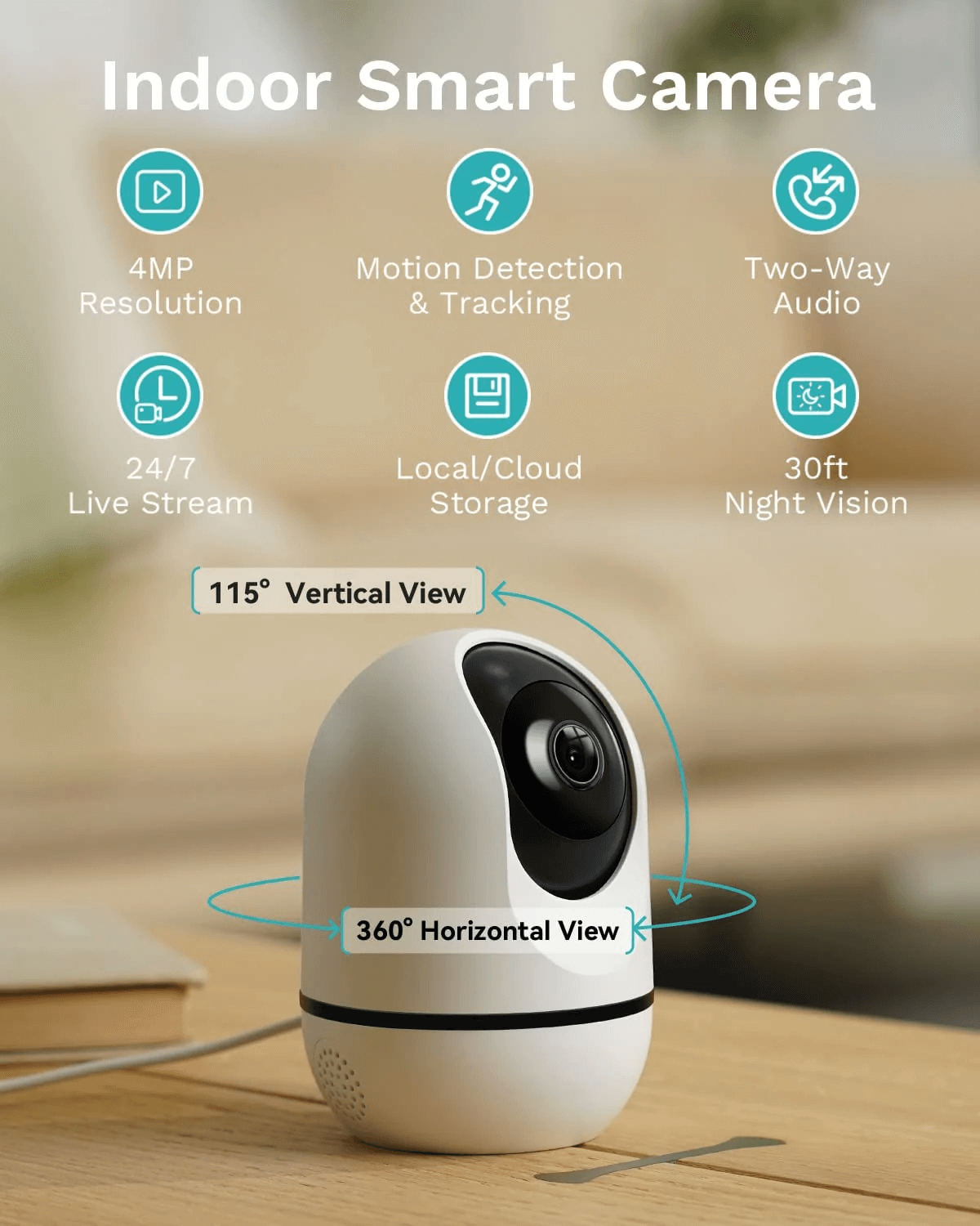 WUUK Pan & Tilt Cam - Indoor Smart Camera